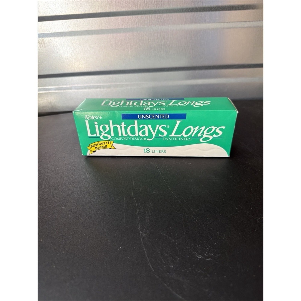 Vintage 2004 Kotex Lightdays Longs Pantiliners Unscented 18 Count New Box